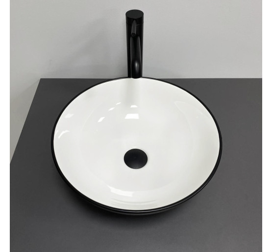 Умивальник (раковина) VBI AMALFI BLACK WHITE накладний