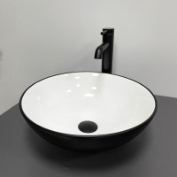 Умивальник (раковина) VBI AMALFI BLACK WHITE накладний