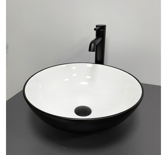 Умивальник (раковина) VBI AMALFI BLACK WHITE накладний