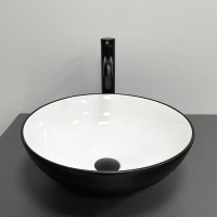 Умивальник (раковина) VBI AMALFI BLACK WHITE накладний