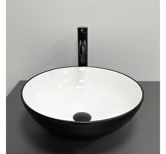 Умивальник (раковина) VBI AMALFI BLACK WHITE накладний