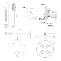 Душевая система KOHLMAN AXEL 35 CHROME + BOX скрытого монтажа