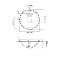 Умивальник (раковина) VBI PIANETTE WHITE врізний