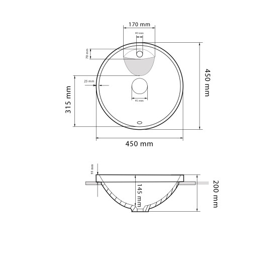 Умывальник (раковина) VBI PIANETTE WHITE врезной
