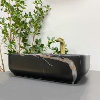 Умивальник (раковина) VBI PALERMO BLACK STONE MATT накладний