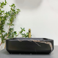 Умивальник (раковина) VBI PALERMO BLACK STONE MATT накладний