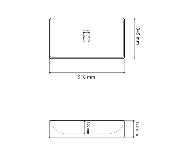 Умивальник (раковина) VBI LATINA BLACK STONE MATT накладний