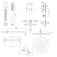 Душова система KOHLMAN EXPERIENCE 20 CHROME + BOX прихованого монтажу