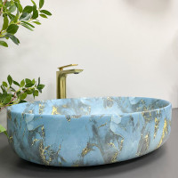 Умивальник (раковина) VBI UDINE MARBLE BLUE MATT накладний