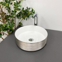 Умивальник (раковина) VBI PRATO BRUSH SILVER WHITE накладний