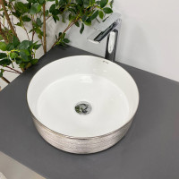 Умывальник (раковина) VBI PRATO BRUSH SILVER WHITE накладной