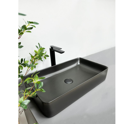 Умывальник (раковина) VBI TRIEST BLACK MATT накладной