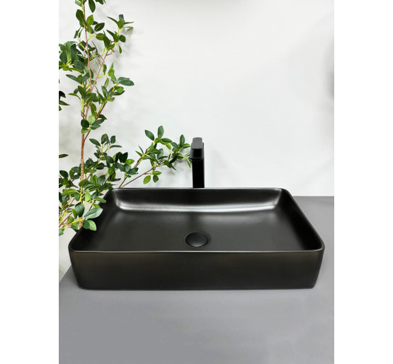 Умывальник (раковина) VBI TRIEST BLACK MATT накладной