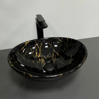 Умивальник (раковина) VBI PARMA MARBLE BLACK GLOSSY накладний