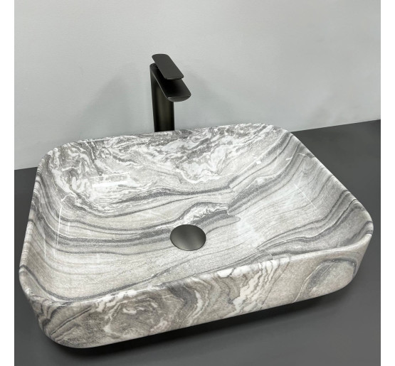 Умывальник (раковина) VBI PALERMO GREY ONYX GLOSSY накладной