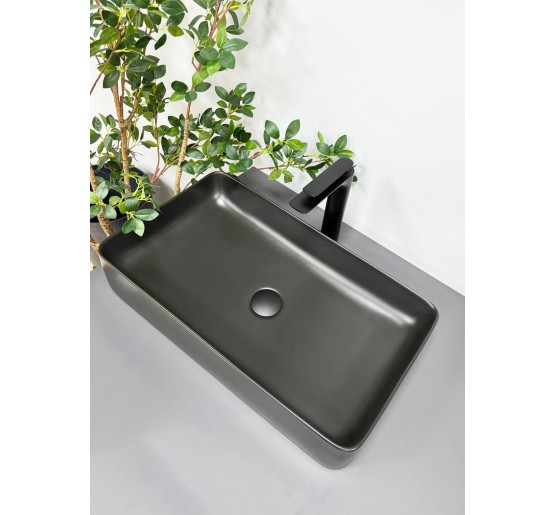 Умывальник (раковина) VBI TRIEST BLACK MATT накладной