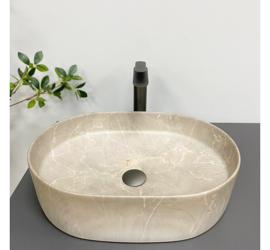 Умывальник (раковина) VBI VERONA 50 BEIGE STONE MATT накладной