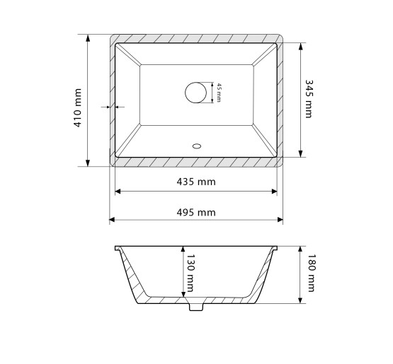 Умывальник (раковина) VBI MERANO WHITE врезной