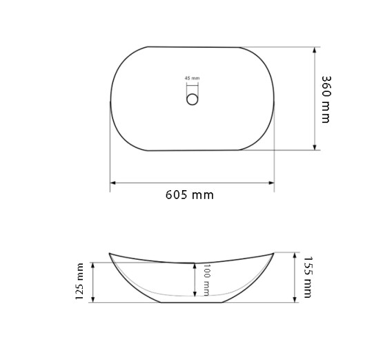 Умывальник (раковина) VBI TURIN LAVA MATT накладной