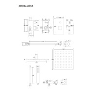 Душова система CORSAN ADOUR BLACK + BOX прихованого монтажу *