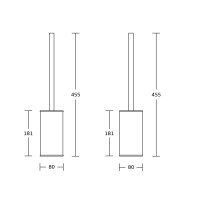 Ёршик для унитаза напольный VBI ROUND BLACK