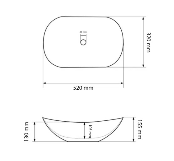 Умывальник (раковина) VBI TURIN S WHITE накладной