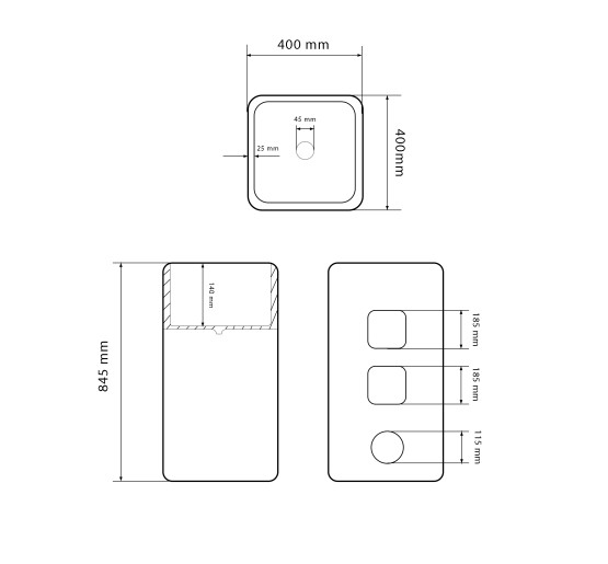 Умивальник (раковина) VBI LUKKA TEĎZO GLOSSY напольний