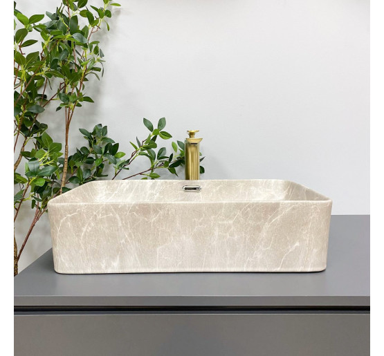 Умивальник (раковина) VBI ARABBA M BEIGE STONE MATT накладний