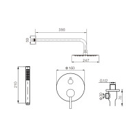 Душова система VBI MILANO CHROME прихованого монтажу VBI MILANO CHROME
