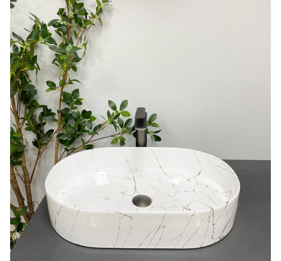 Умывальник (раковина) VBI VERONA 60 GOLD MARMO GLOSSY накладной