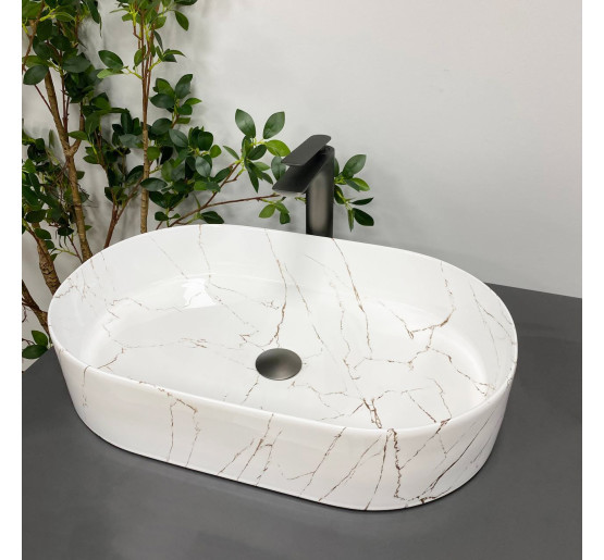 Умывальник (раковина) VBI VERONA 60 GOLD MARMO GLOSSY накладной