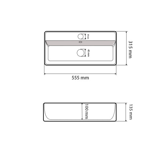 Умивальник (раковина) VBI TAVERNOLA WHITE накладний