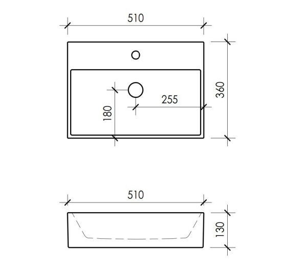 Умивальник (раковина) VBI PADUA 50 WHITE накладний підвісний