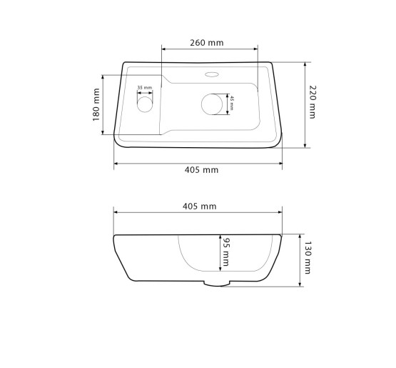 Умывальник (раковина) VBI JESI R WHITE подвесной