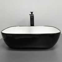 Умивальник (раковина) VBI RAVENNA BLACK WHITE GLOSSY накладний