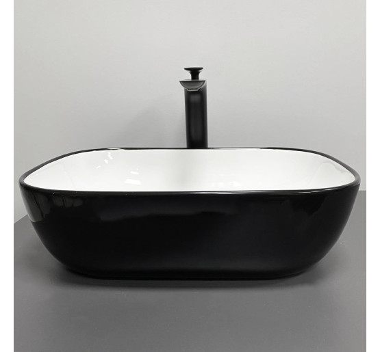 Умивальник (раковина) VBI RAVENNA BLACK WHITE GLOSSY накладний