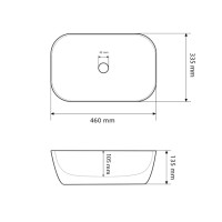 Умивальник (раковина) VBI RAVENNA BLACK WHITE GLOSSY накладний