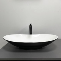 Умивальник (раковина) VBI TURIN BLACK WHITE накладний