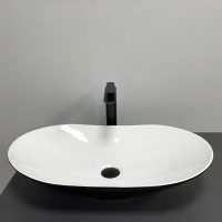 Умивальник (раковина) VBI TURIN BLACK WHITE накладний