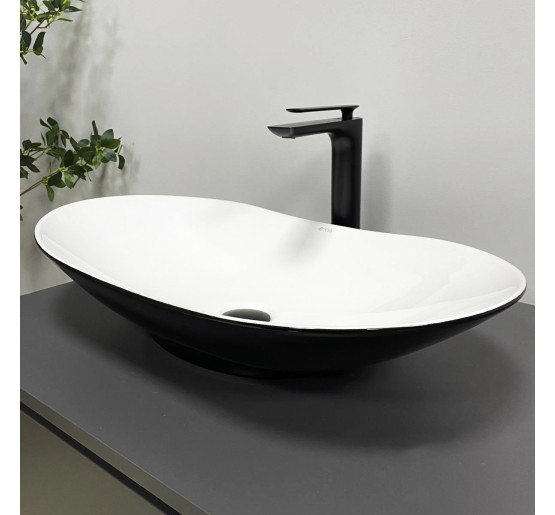 Умывальник (раковина) VBI TURIN BLACK WHITE накладной