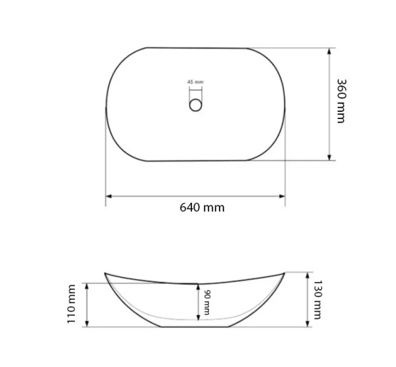 Умывальник (раковина) VBI TURIN BLACK WHITE накладной