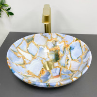 Умивальник (раковина) VBI PARMA MARBLE BLUE GLOSSY накладний
