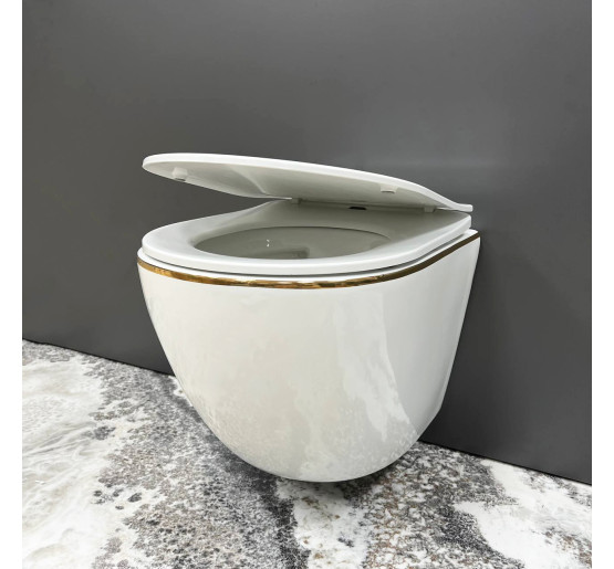 Підвісний унітаз VBI VULCANO WHITE GOLD EDGE