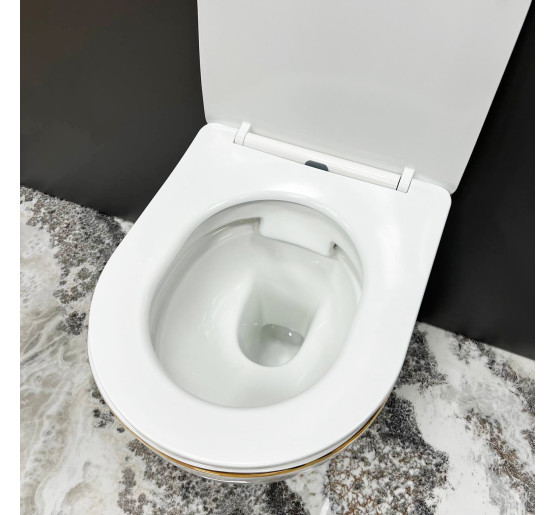 Підвісний унітаз VBI VULCANO WHITE GOLD EDGE
