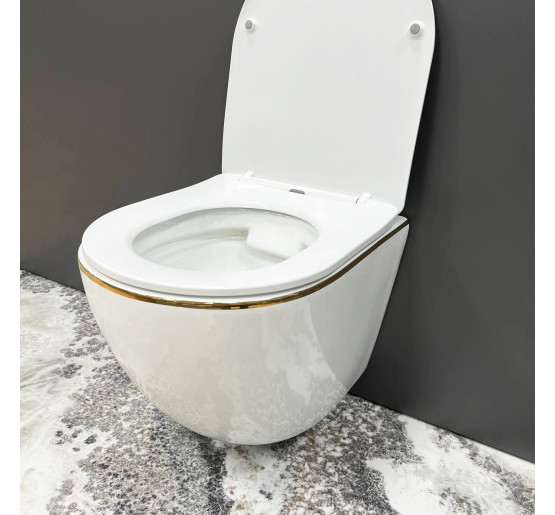 Підвісний унітаз VBI VULCANO WHITE GOLD EDGE