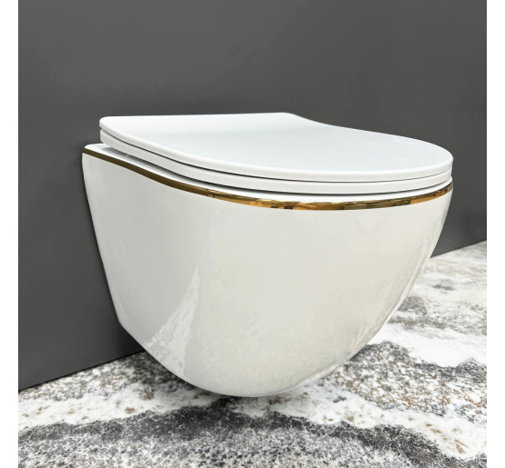 Підвісний унітаз VBI VULCANO WHITE GOLD EDGE