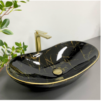 Умивальник (раковина) VBI TURIN MARBLE BLACK GLOSSY накладний