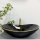 Умивальник (раковина) VBI TURIN MARBLE BLACK GLOSSY накладний