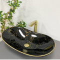 Умивальник (раковина) VBI TURIN MARBLE BLACK GLOSSY накладний