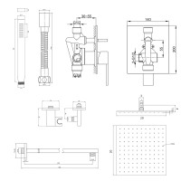 Душова система KOHLMAN EXCELENT 20 CHROME + BOX прихованого монтажу